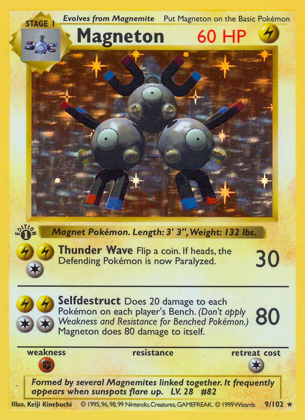 Magneton (9/102) (Shadowless) [Base Set 1st Edition] | Good Games Modbury