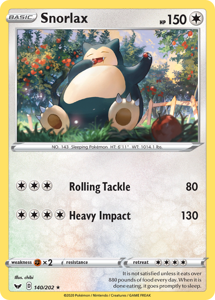 Snorlax (140/202) [Sword & Shield: Base Set] | Good Games Modbury