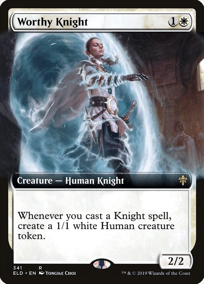 Worthy Knight (Extended Art) [Throne of Eldraine] | Good Games Modbury