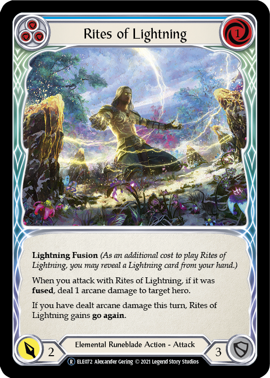 Rites of Lightning (Blue) [U-ELE072] (Tales of Aria Unlimited)  Unlimited Rainbow Foil | Good Games Modbury