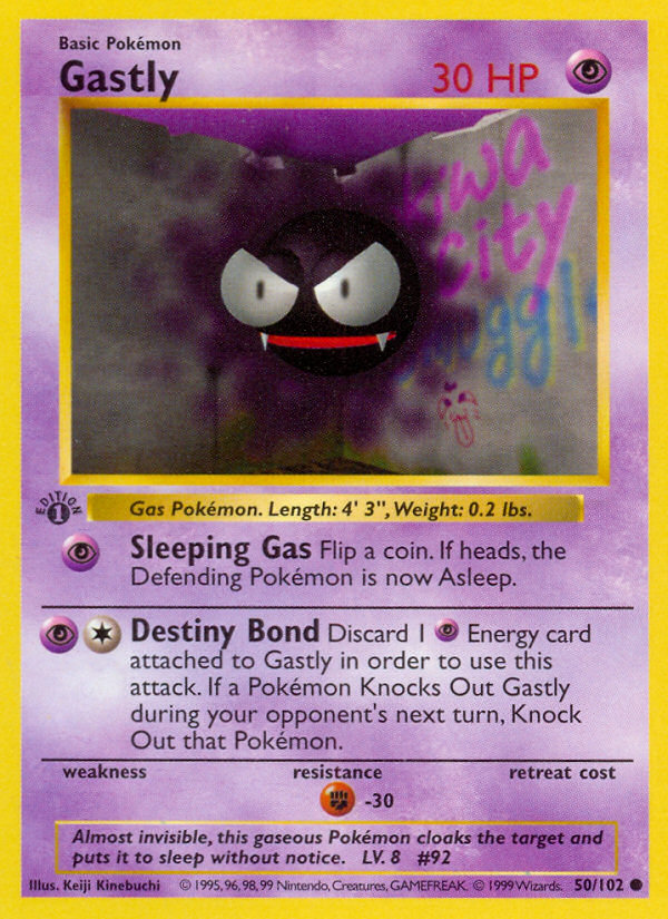 Gastly (50/102) (Shadowless) [Base Set 1st Edition] | Good Games Modbury