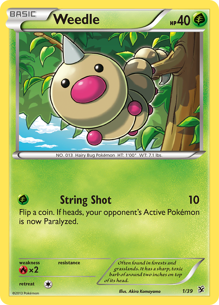 Weedle (1/39) [XY: Kalos Starter Set] | Good Games Modbury