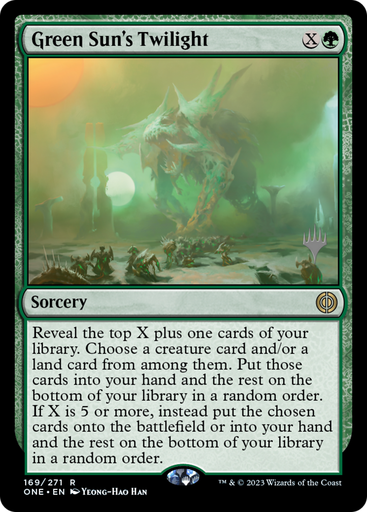 Green Sun's Twilight (Promo Pack) [Phyrexia: All Will Be One Promos] | Good Games Modbury