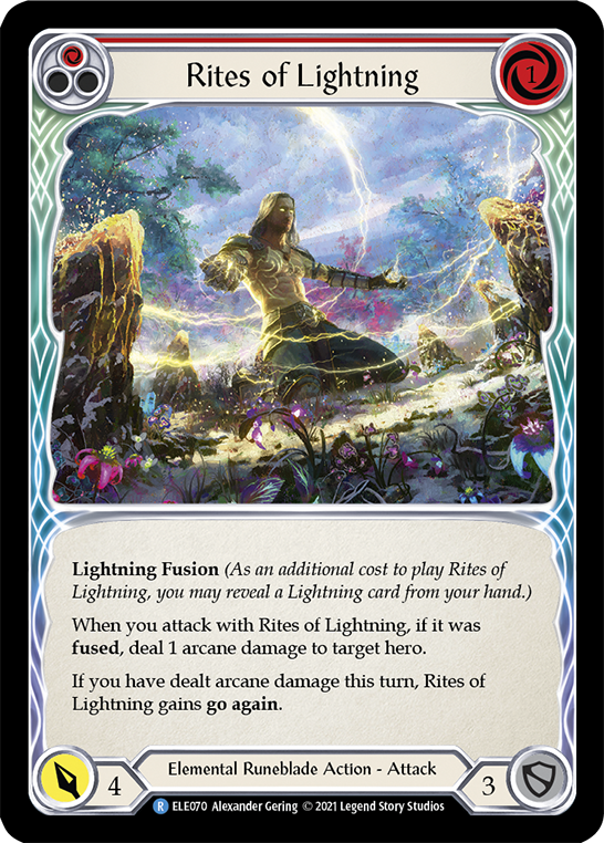 Rites of Lightning (Red) [ELE070] (Tales of Aria)  1st Edition Normal | Good Games Modbury