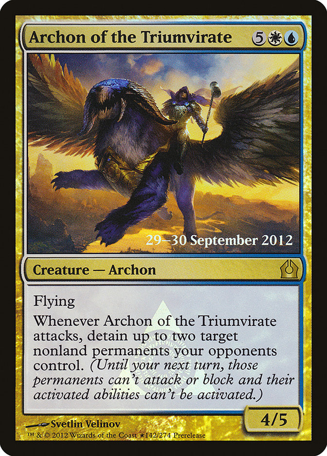 Archon of the Triumvirate [Return to Ravnica Prerelease Promos] | Good Games Modbury