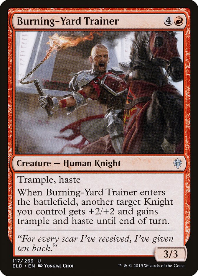 Burning-Yard Trainer [Throne of Eldraine] | Good Games Modbury