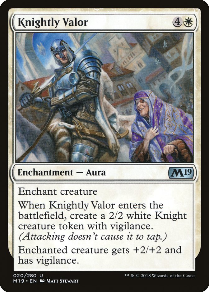 Knightly Valor [Core Set 2019] | Good Games Modbury