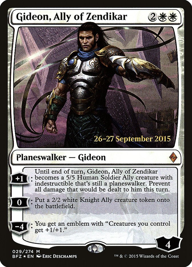 Gideon, Ally of Zendikar [Battle for Zendikar Prerelease Promos] | Good Games Modbury