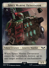 Soldier (002) // Space Marine Devastator Double-Sided Token (Surge Foil) [Universes Beyond: Warhammer 40,000 Tokens] | Good Games Modbury