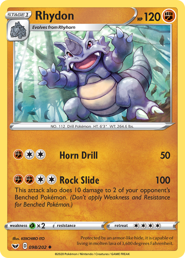 Rhydon (098/202) [Sword & Shield: Base Set] | Good Games Modbury