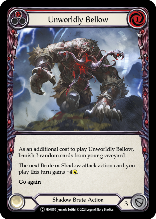 Unworldly Bellow (Red) [U-MON150-RF] (Monarch Unlimited)  Unlimited Rainbow Foil | Good Games Modbury