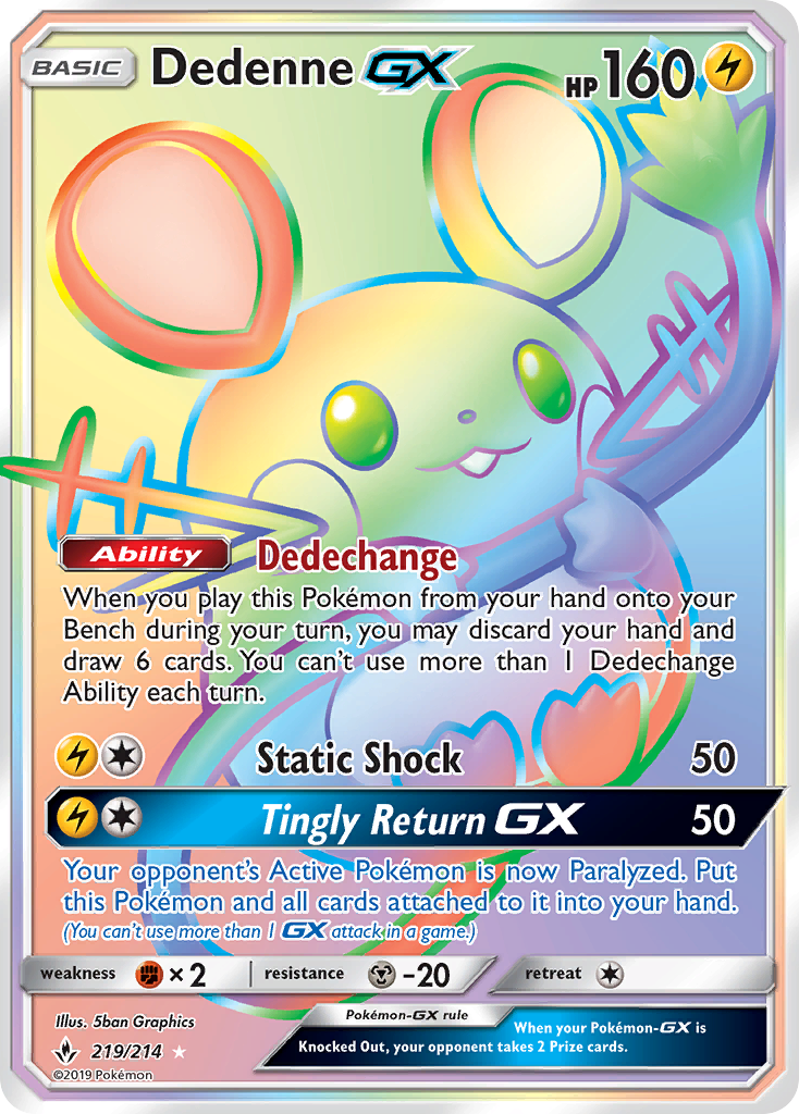 Dedenne GX (219/214) [Sun & Moon: Unbroken Bonds] | Good Games Modbury