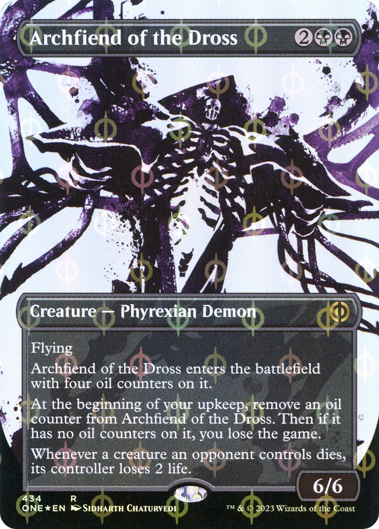 Archfiend of the Dross (Borderless Ichor Step-and-Compleat Foil) [Phyrexia: All Will Be One] | Good Games Modbury