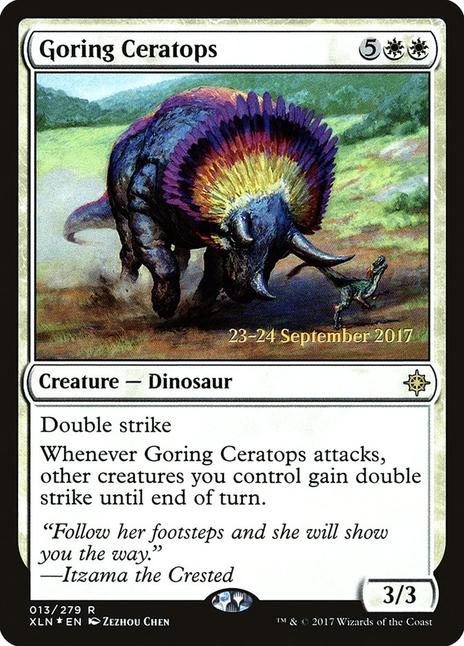 Goring Ceratops [Ixalan Prerelease Promos] | Good Games Modbury