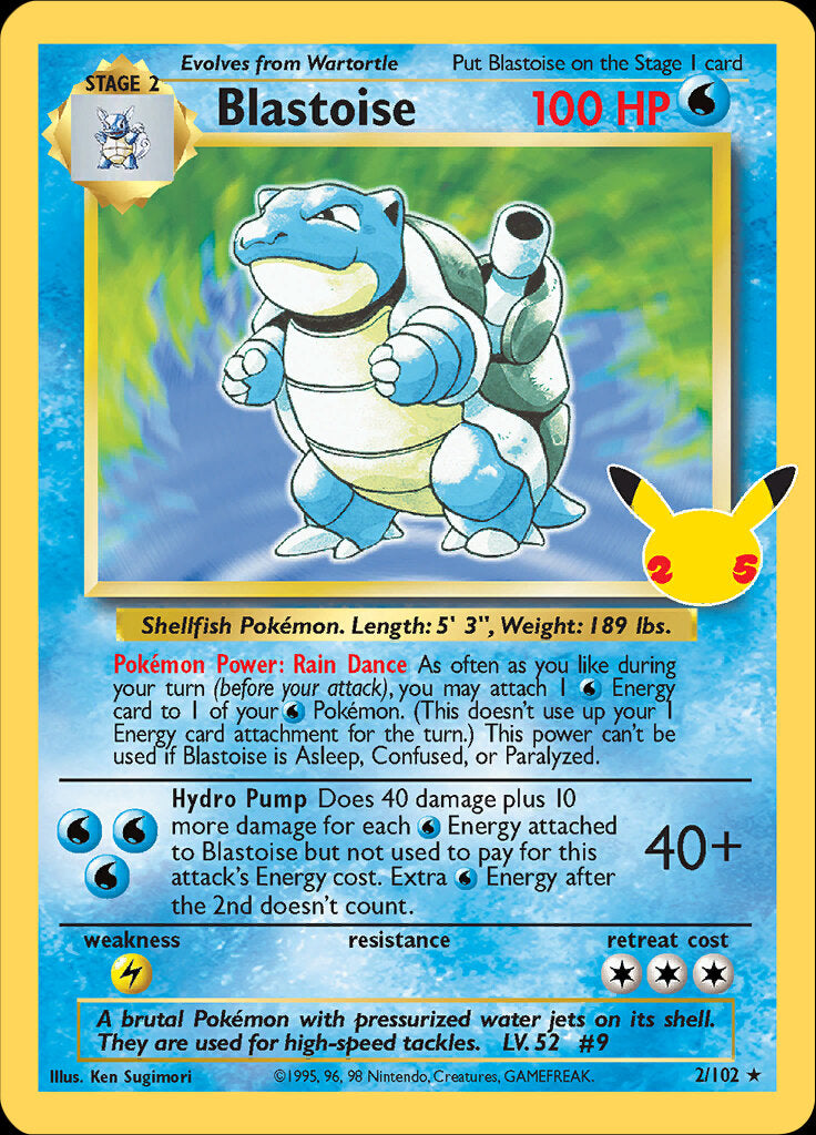 Blastoise (2/102) [Celebrations: 25th Anniversary - Classic Collection] | Good Games Modbury